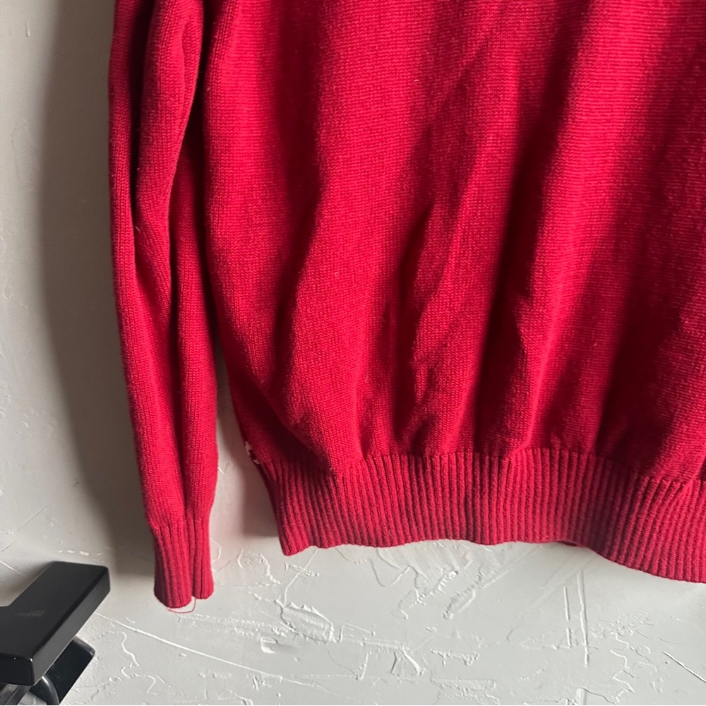 Dockers Polar Bear Fair Isle Sweater Red Ski Nordic Winter Knit Cozy Pullover M - Picture 10 of 11